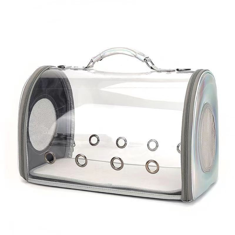 Transparent outer space capsule cat and dog cage