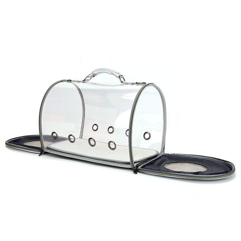 Transparent outer space capsule cat and dog cage