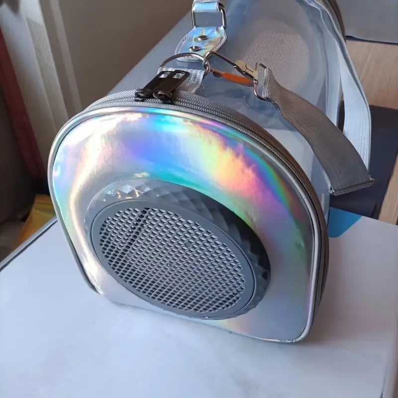 Transparent outer space capsule cat and dog cage