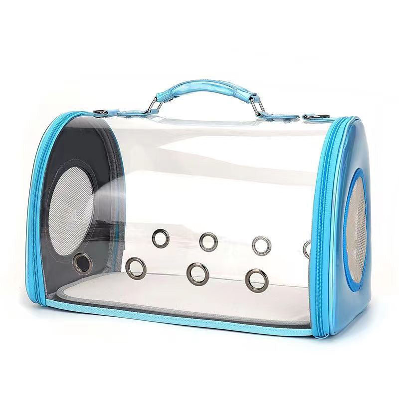 Transparent outer space capsule cat and dog cage