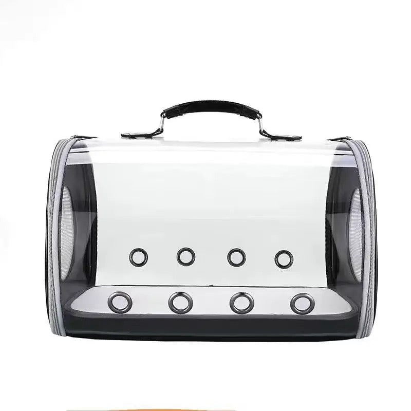 Transparent outer space capsule cat and dog cage