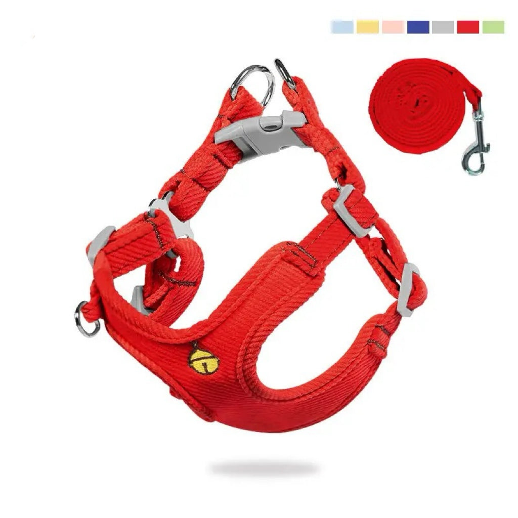 Pet vest style chest strap leash
