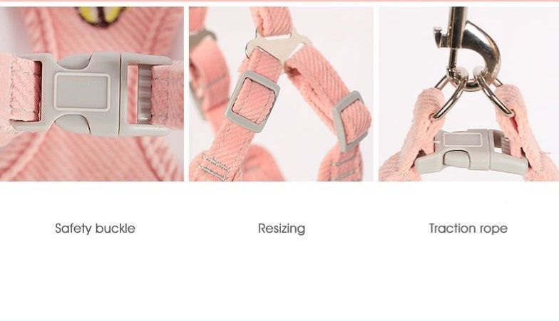 Pet vest style chest strap leash