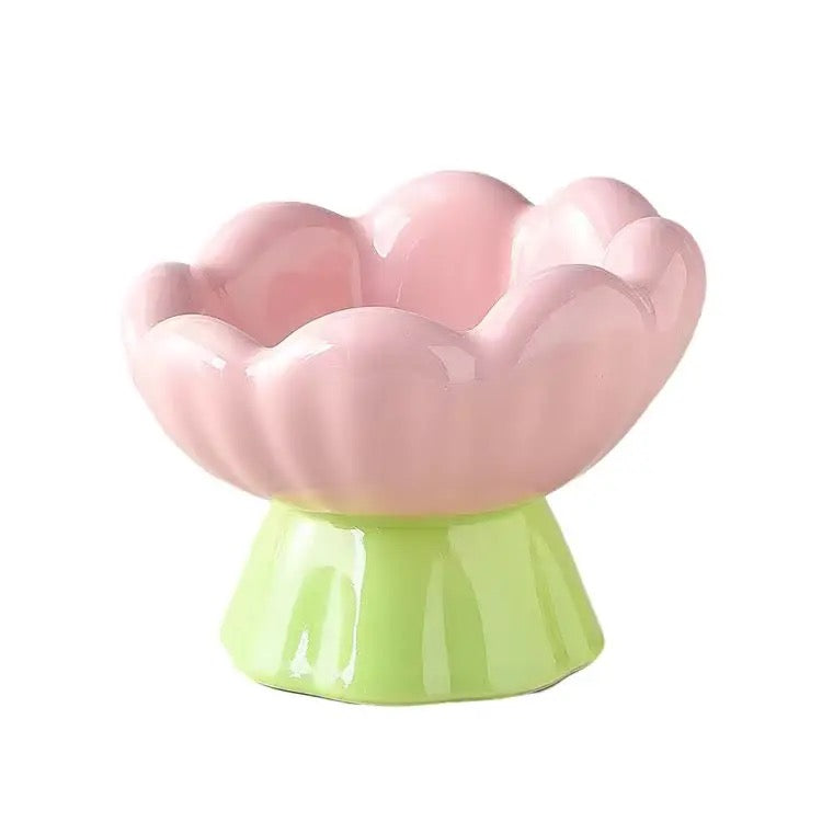 Pet pink cute flower creative bowl
