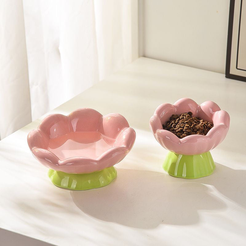 Pet pink cute flower creative bowl