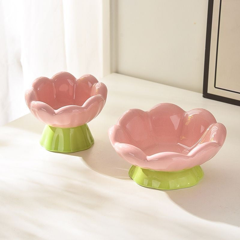 Pet pink cute flower creative bowl