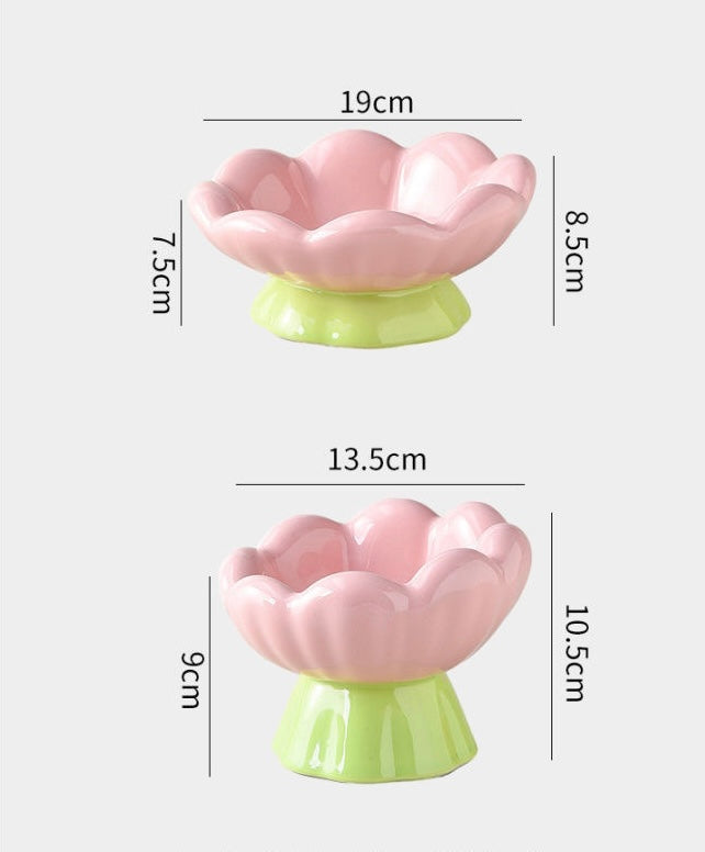 Pet pink cute flower creative bowl