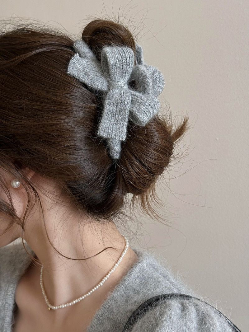 Autumn and Winter Knitted Hair Clips Premium Feeling Temperament Hair Clips