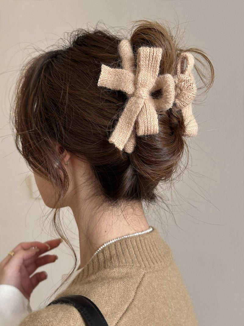 Autumn and Winter Knitted Hair Clips Premium Feeling Temperament Hair Clips
