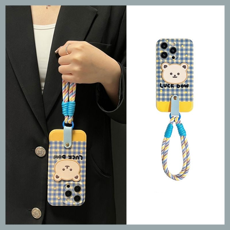 Blue Bear Crossbody Apple Phone Case