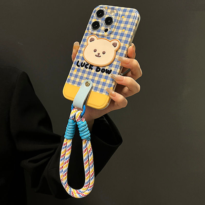 Blue Bear Crossbody Apple Phone Case