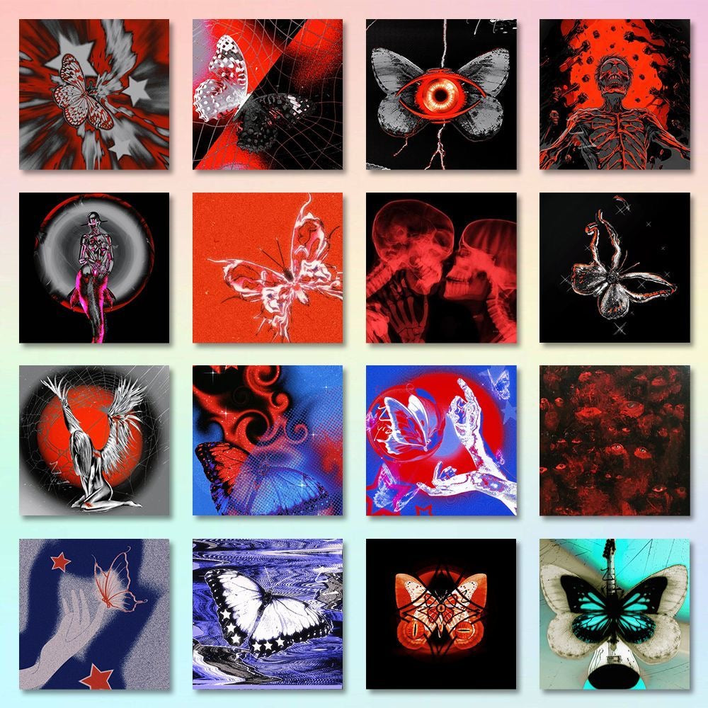 Niche gothic style art stickers diy cell phone case stickers