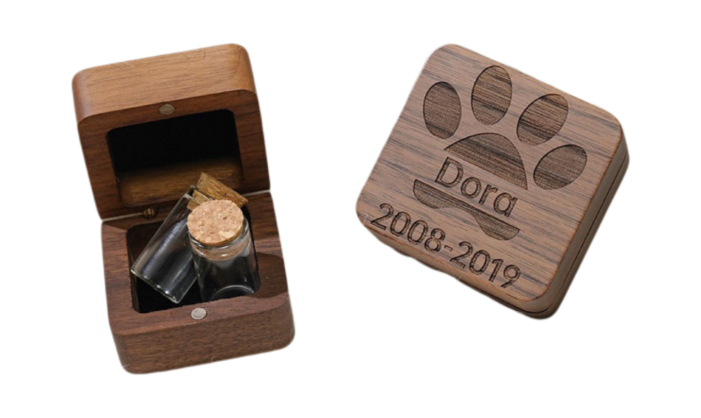 Custom Pet Hair Keepsake Wooden Box