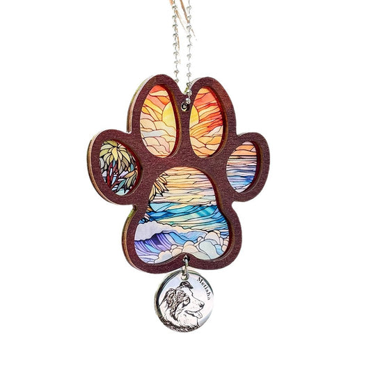 Pet Stainless Steel Engraved Car Pendant