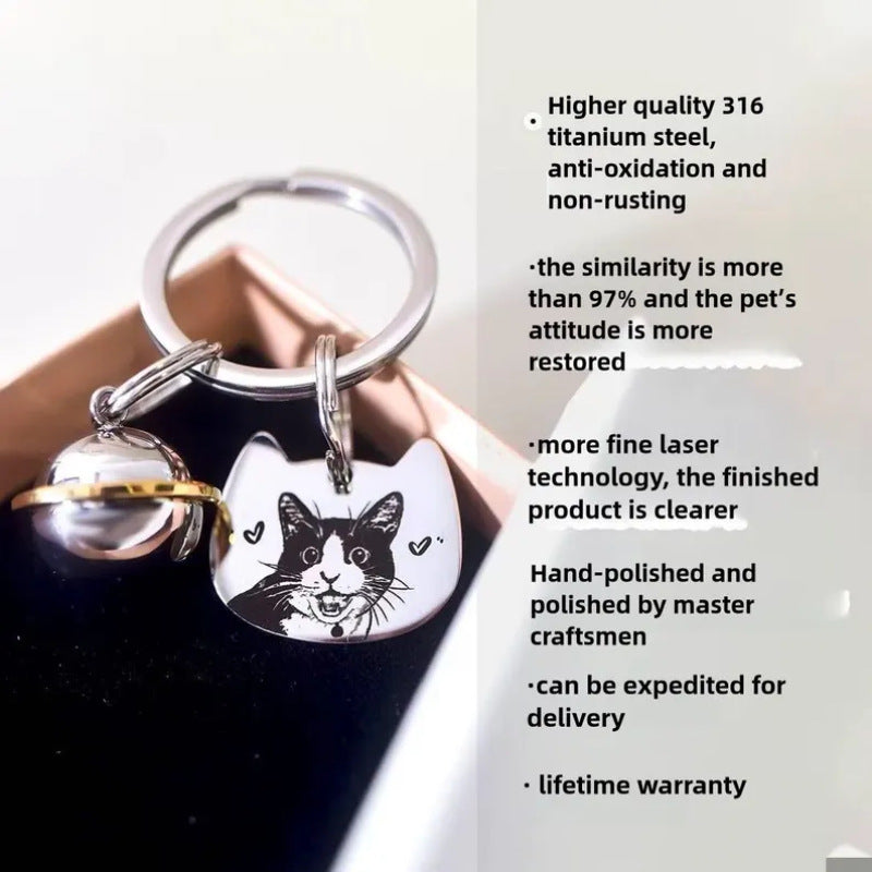 Stainless Steel Engravable Pet Keychain Pendant